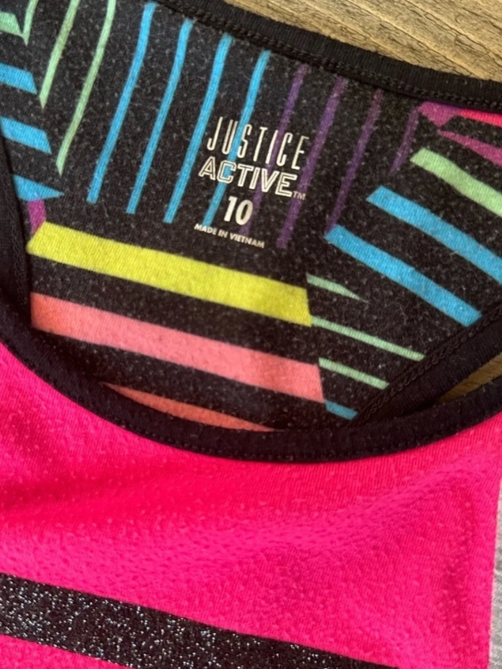 Justice. Girl sports bra. Neon Stripe Racerback & Matching Tank Top